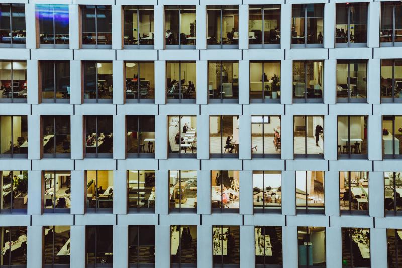 exterior-view-large-office-windows-lit-unlit